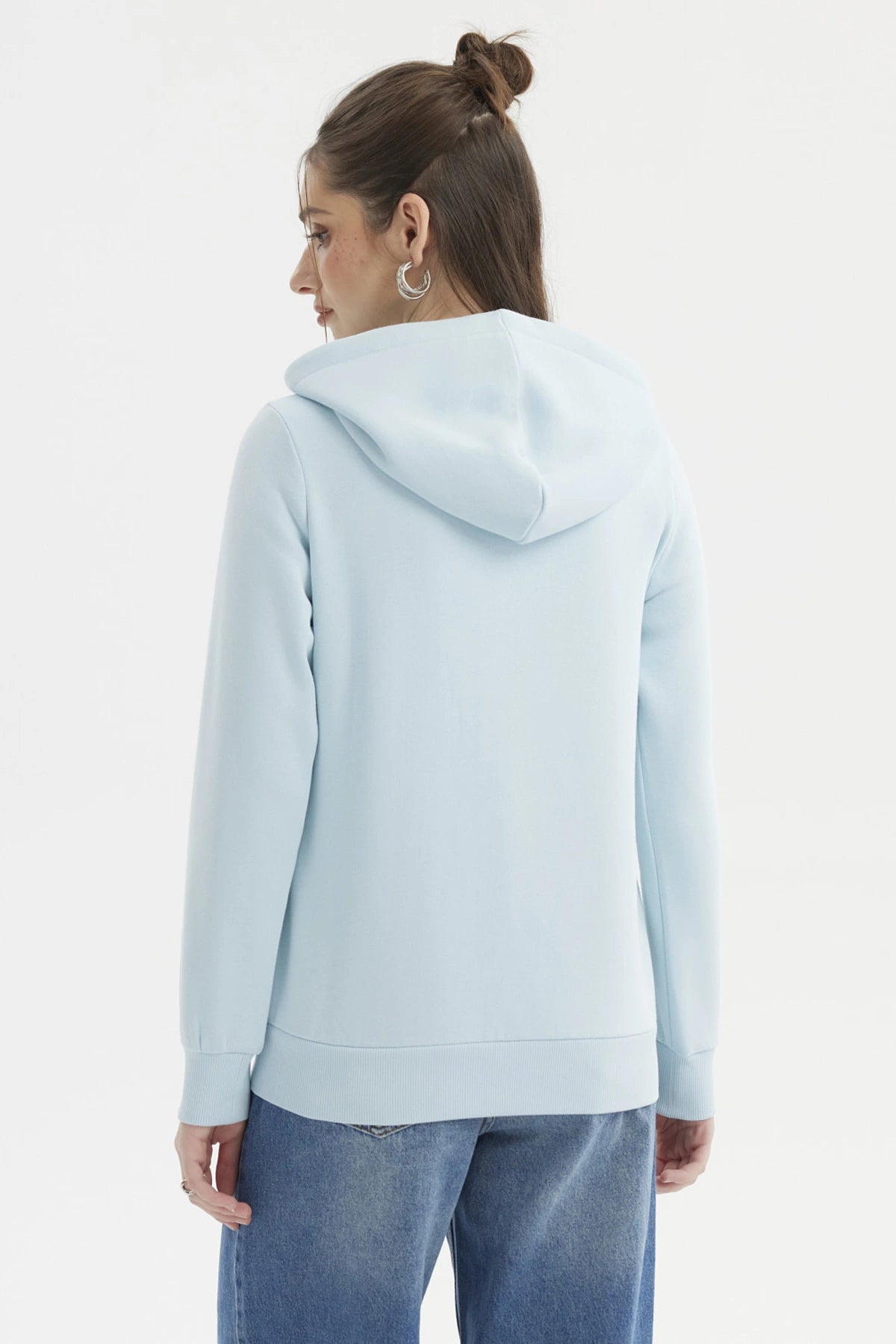 Polerón Mujer Abierto Hodie Celeste