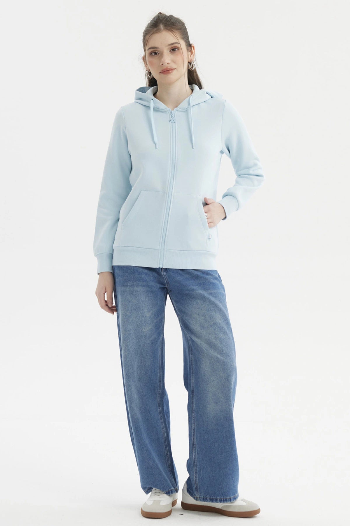 Polerón Mujer Abierto Hodie Celeste
