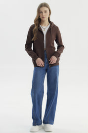 Polerón Mujer Abierto Hodie Chocolate