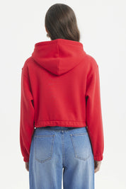 Polerón Mujer Zipper Crop Rojo