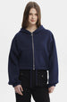 Polerón Mujer Zipper Crop Azul Oscuro