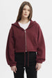 Polerón Mujer Zipper Crop Rojo