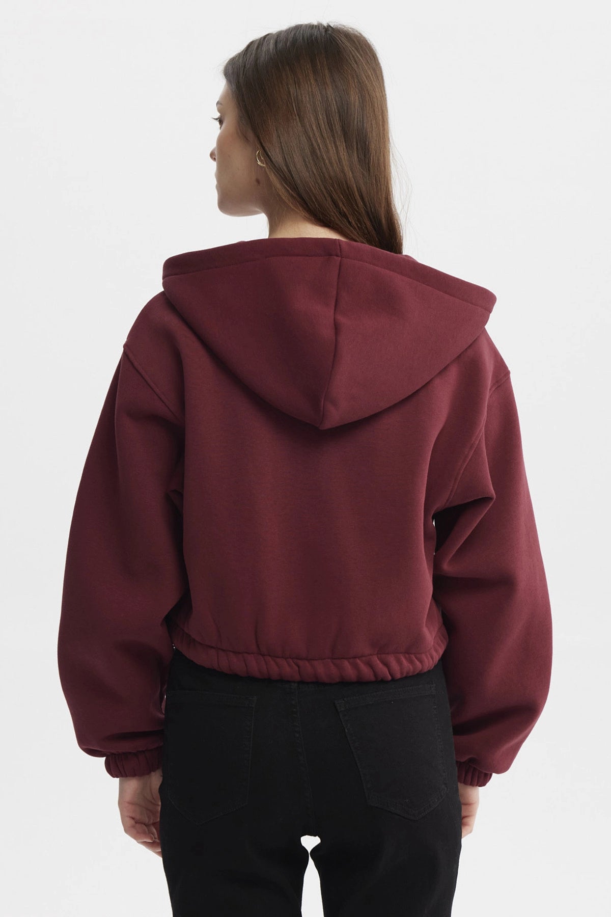 Polerón Mujer Zipper Crop Rojo