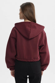 Polerón Mujer Zipper Crop Rojo