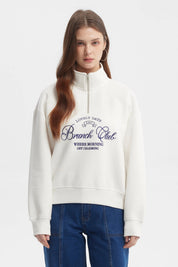 Polerón Mujer Medio Zipper Crudo