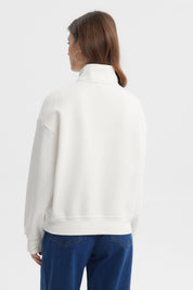 Polerón Mujer Medio Zipper Crudo