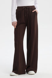 Pantalón Mujer Sastrero Pretina Cordón Café Oscuro
