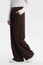 Pantalón Mujer Sastrero Pretina Cordón Café Oscuro