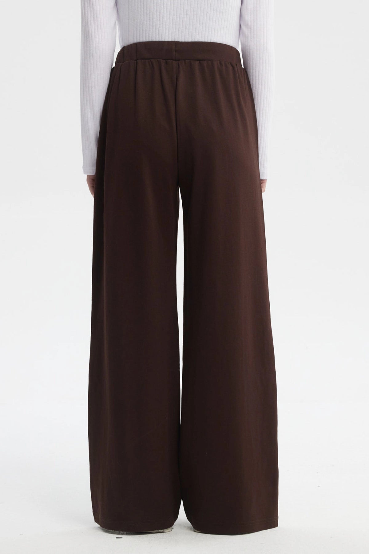 Pantalón Mujer Sastrero Pretina Cordón Café Oscuro