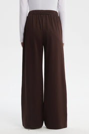 Pantalón Mujer Sastrero Pretina Cordón Café Oscuro