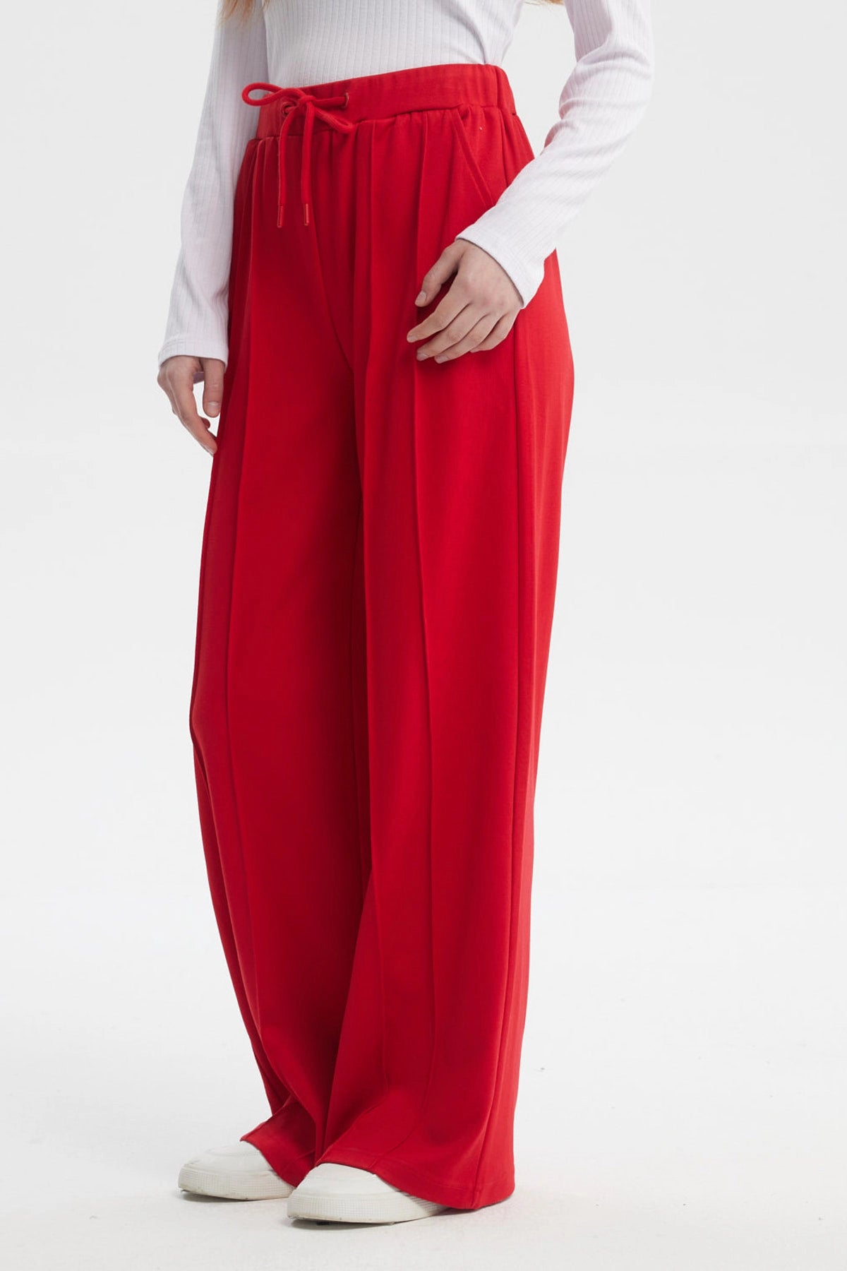 Pantalón Mujer Sastrero Pretina Cordón Rojo