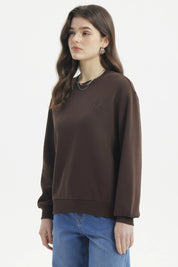 Polerón Mujer Liso Café Oscuro