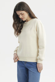 Polerón Mujer Liso Crema