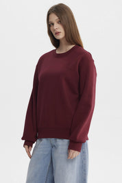 Polerón Mujer Liso Rojo
