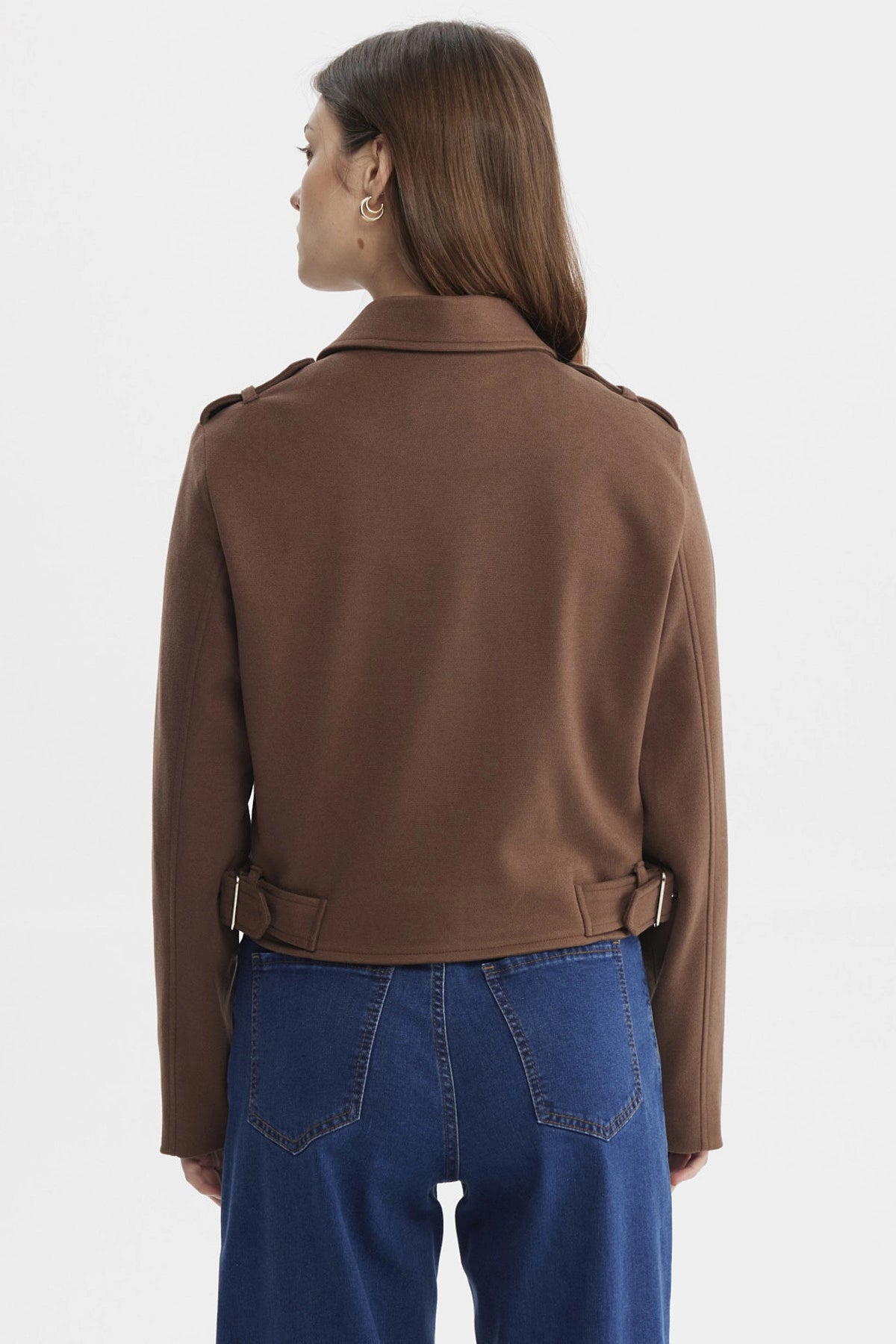 Chaqueta Mujer Slim Café Oscuro