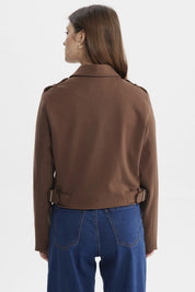 Chaqueta Mujer Slim Café Oscuro