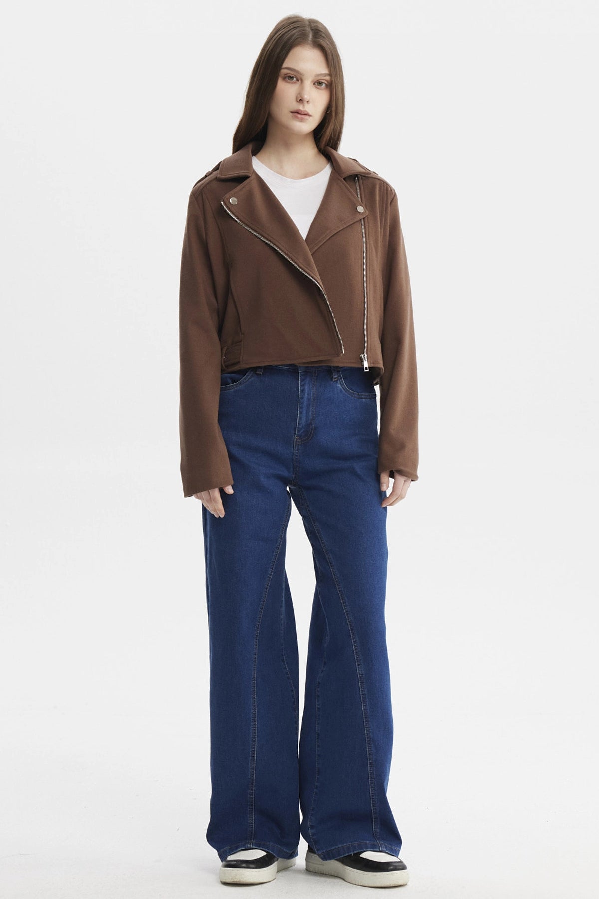 Chaqueta Mujer Slim Café Oscuro