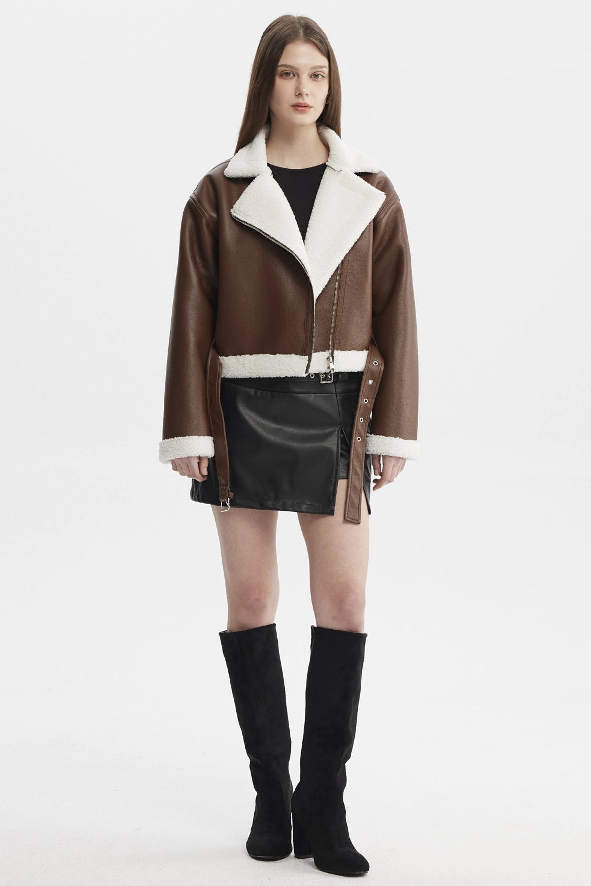 Chaqueta Mujer Bonded Café Oscuro