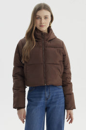 Parka Mujer Wide Acolchado Café