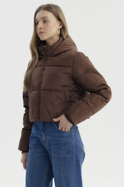 Parka Mujer Wide Acolchado Café