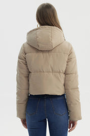 Parka Mujer Wide Acolchado Beige Oscuro