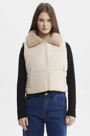 Parka Mujer Liso Full Zipper Beige