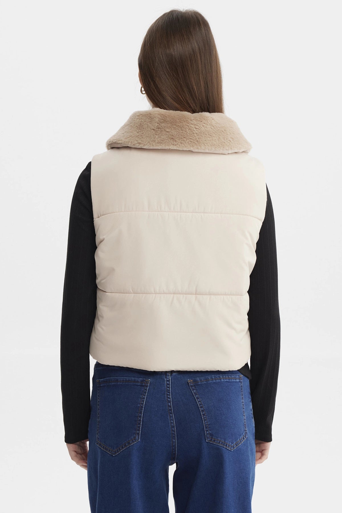 Parka Mujer Liso Full Zipper Beige