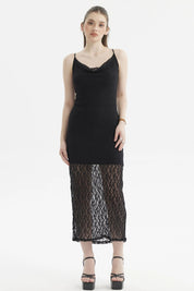 Vestido Mujer Largo Tirantes Negro