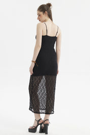 Vestido Mujer Largo Tirantes Negro