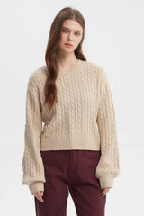 Sweater Mujer Tejido Juvenil Beige