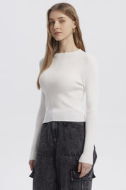Sweater Mujer Ajustado Blanco