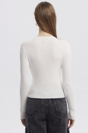 Sweater Mujer Ajustado Blanco