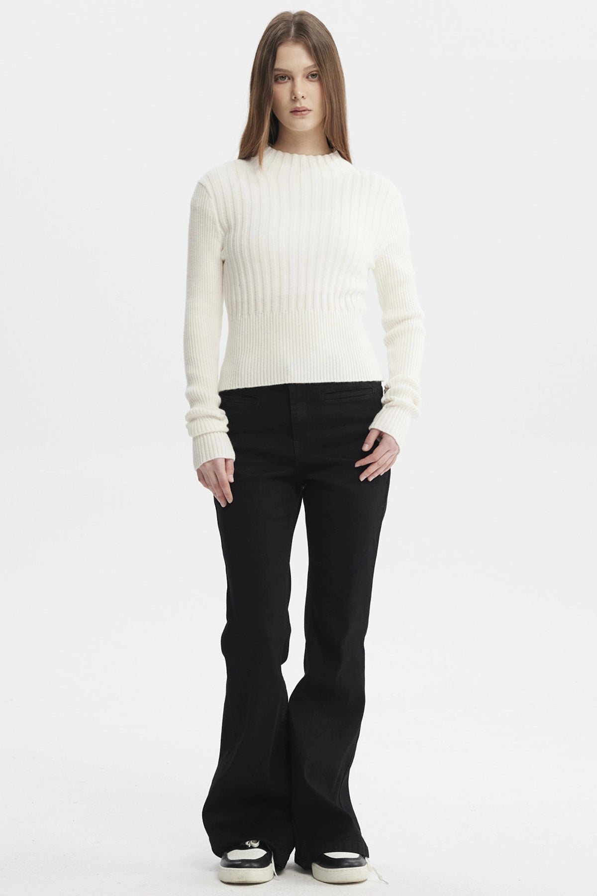 Sweater Mujer Slim Tejido Crudo