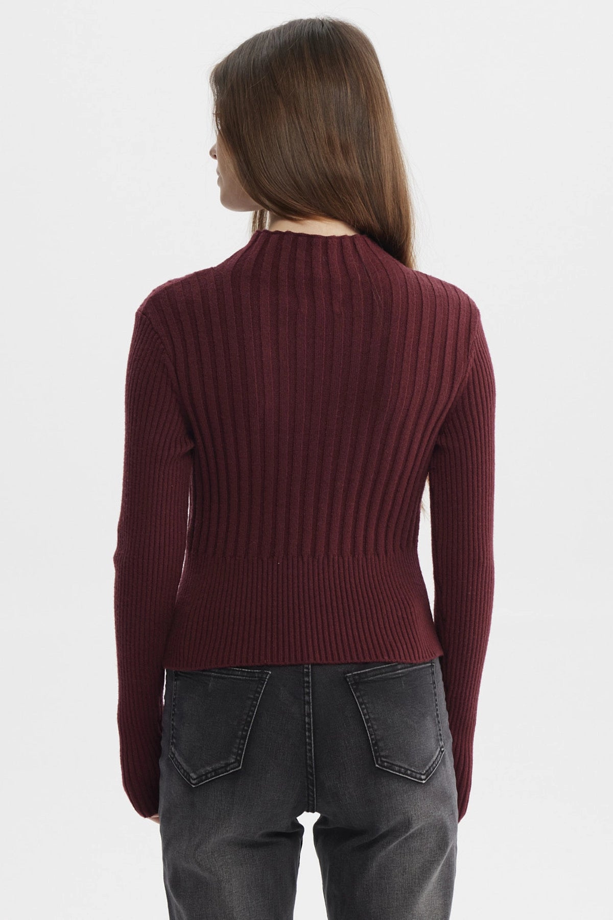 Sweater Mujer Slim Tejido Rojo