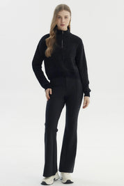 Sweater Mujer Half Zipper Negro