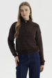 Sweater Mujer Half Zipper Chocolate