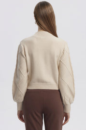 Sweater Mujer Liso Beige Claro