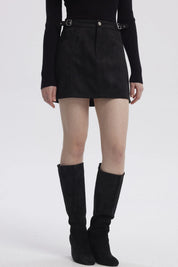 Falda Mujer Gamuza Negro