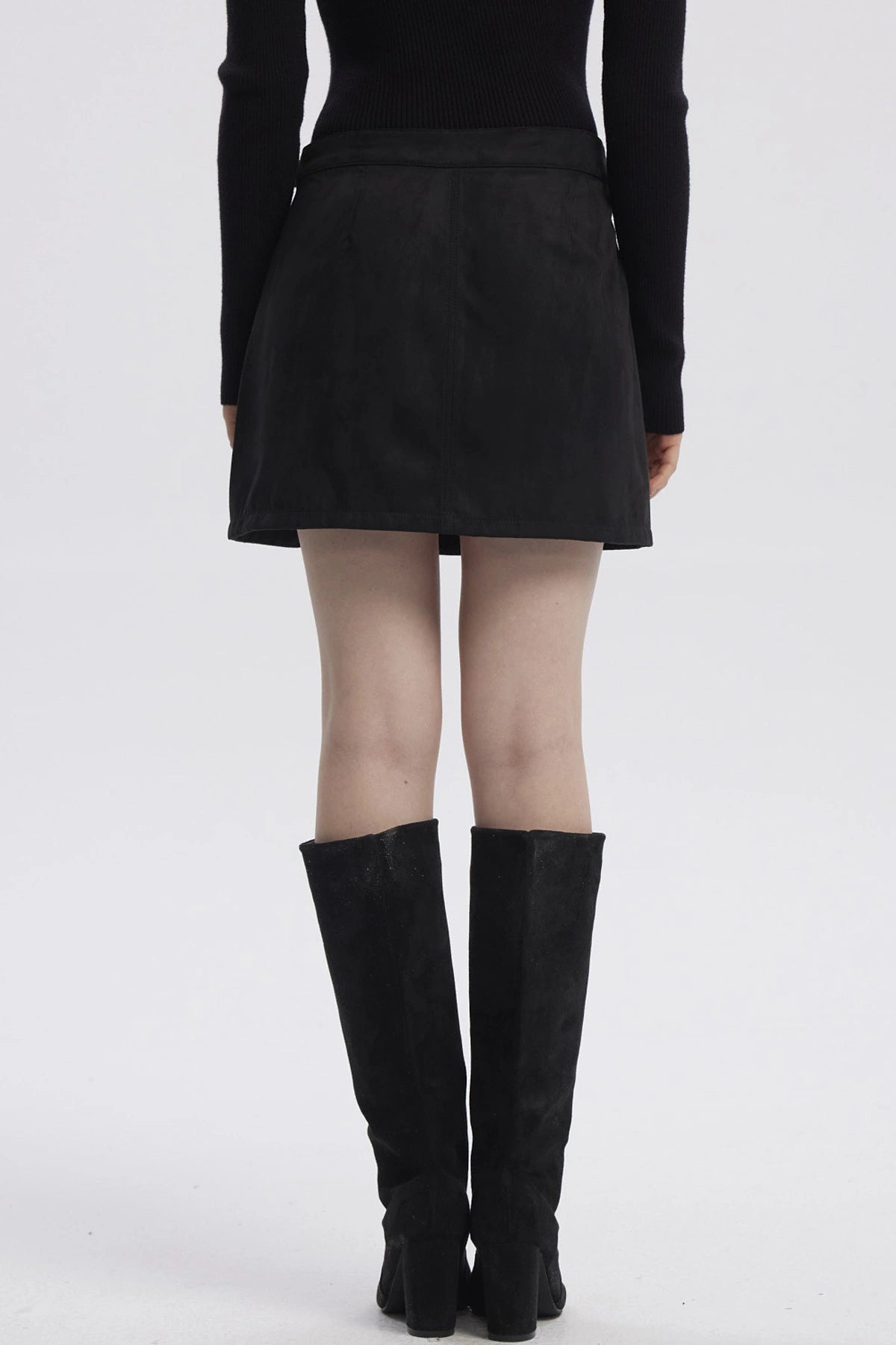 Falda Mujer Gamuza Negro