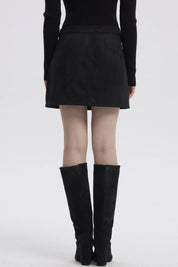 Falda Mujer Gamuza Negro