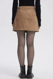 Falda Mujer Gamuza Camel