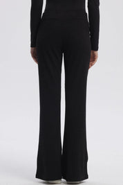 Pantalón Mujer Flare Rib Negro
