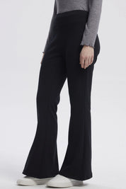 Pantalón Mujer Flare Cotelón Negro