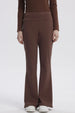Pantalón Mujer Flare Cotelón Café Oscuro
