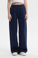 Pantalón Buzo Mujer Wide Leg Azul Oscuro