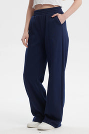 Pantalón Buzo Mujer Wide Leg Azul Oscuro