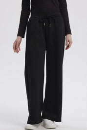 Pantalón Buzo Mujer Wide Leg Negro