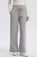 Pantalón Buzo Mujer Wide Leg Gris Melange