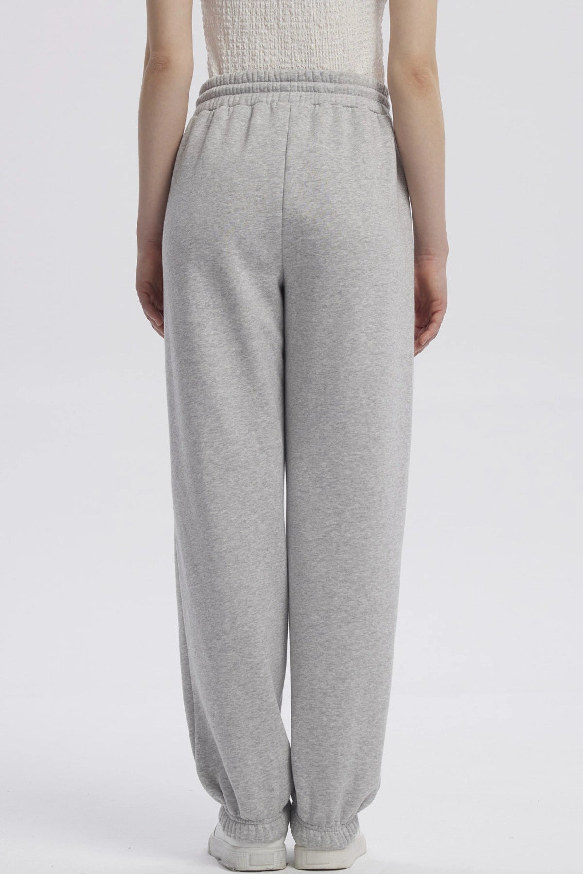 Pantalón Buzo Mujer Jogger Gris Melange