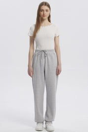 Pantalón Buzo Mujer Jogger Gris Melange